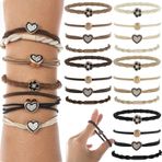 Bremorou 20 adet Boho saç lastiği, kadın saç lastiği, bileklik, saç lastiği, kız çocuk saç lastiği, spiral saç bağı, örgülü saç bantları, bileklikler, elastik Bohem saç lastiği, kalın ve ince saçlar için