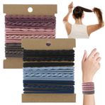 Bremorou 24 adet Boho saç lastiği, kadın saç lastiği, bileklik, saç lastiği, kız çocuk saç lastiği, spiral saç bağı, örgülü saç bantları, bileklikler, elastik Bohem saç lastiği, kalın ve ince saçlar için