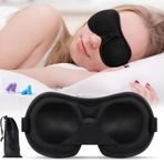 Brencco Uyku maskesi, 2 çift kulak tıkacı, 3D uyku maskesi, kadınlar ve erkekler için,%100 ışığı engelleyen uyku maskesi, uyku maskesi, seyahat, yoga, göz maskesi
