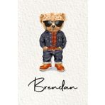 Brendan: Cahier personnalisé avec prénom Brendan | Cadeau d'anniversaire pour enfant, garçon, homme, copain ... | Nounours | 110 pages lignée, Petit Format 6x9 pouces (15,24 x 22,86 cm)