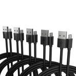 BRENDAZ (5 Paket Mikro USB Kablosu Şarj ve Veri Aktarımı Akıllı Telefonlar, Kameralar, Oyun Denetleyicileri için - Tüm Android Telefonlar için Yüksek Hızlı Veri Aktarım Kablosu. (3-ayak)