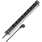 Brennenstuhl Alu-Line Serisi 19" Server Kasası Uyumlu Uzatma Kablosu 9 Soketli 2 Metre Kablolu 5 Yıl Garantili Priz