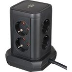 Brennenstuhl Brennnestuhl Premium Serisi Masa Üstü 8 Soketli 4 Usb Li Kulesi 2 Metre Kablolu Priz Siyah