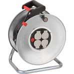 Brennenstuhl GARANT S 4 İhraç makarası (50 m – Çelik Sac, iç mekanlarda kullanım, Made in Germany) Gümüş