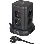 Brennenstuhl Premium Serisi Masa Üstü 8 Soketli 1Type-C ve 2 USB'li Kule Tipi 2 Metre Kablolu Priz