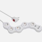 Brennenstuhl Vario Power 1.4 mt 5+2'li Usb Uzatma Kablosu