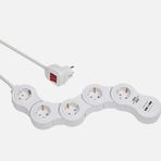 Brennenstuhl Vario Power 1.4 mt 5+2'li Usb Uzatma Kablosu
