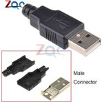 Brettablata 10 Adet USB 2.0 Tip A Erkek Adaptör Dişi Soket USB 4 Pin Fiş Soketli Konnektör Plastik Kapaklı Tip A Dıy Kitleri (Yurt Dışından) - Renkli