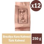 Brezilya Kuru Kahveci Atilla Pak Türk Kahvesi 250G x 12 Adet Tek Ebat