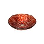 Brezza Çiçek Desenli Tezgah Üstü Cam Lavabo - B-54A