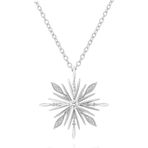 Brezza Lusso Diamond Seri Özel Tasarım Kar Tanesi Snowflake Kadın Gümüş Kolye