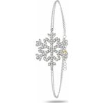 Brezza Lusso Diamond Seri Zirkon Taşlı Kar Tanesi Snowflake Gümüş Bileklik