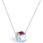 Brezza Lusso Gümüş Swarovski Taşlı Bayan Küp Gümüş Kolye