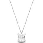 Brezza Lusso Gümüş Swarovski Zirconia Taşlı Kare Model Bayan Kolye