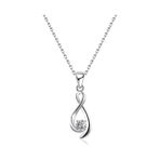 Brezza Lusso Jewelry Gümüş Zirkon Taşlı Sonsuzluk Kadın Kolyesi 45 CM