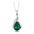 Brezza Lusso Jewelry Pırlanta Model Zümrüt Yeşili Zirkon Taşlı Gümüş Kolye 45 CM