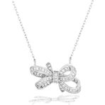 Brezza Lusso Zirconia Taşlı Işıltılı Diamond Fiyonk Model Kadın Gümüş Kolye