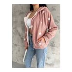 brg ilki Brg Clothing Pembe Tasarım Yumuşacık Peluş Puantiyeli İthal Saten Astarlı Salaş Kapşonlu Mont