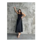 BRGCLOTHING İnce Askılı Belden Oturtma Detaylı Arkası Gipeli Modal Kumaş Uzun Elbise