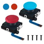 BRHE 3D Analog Joystick Yedek Sol/Sağ Tamir Kiti Başparmak Çubukları Sensörü Anahtar Denetleyicisi NS Lite Konsol için 4 "Y" Vidalı - 2'li Paket (Kırmızı Mavi)