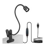 Briaatt LED Reading Lights USB Three Color Dimming Clamp Book Light Flexible Gooseneck Read Night Light Studing Reading Lamp