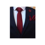 Brianze 444GKC002 Bordo Yaka Çiçeği Mendil Kravat Seti