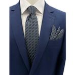 Brianze 7 Cm Lacivert Beyaz Desenli Kravat Mendil Set