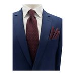 Brianze 8 Cm Bordo Lacivert Desenli Kravat Ve Mendil Set