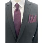 Brianze 8 Cm Bordo Yeşil Desenli Kravat Mendil Set