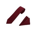 Brianze Bordo Küçük Şal Desen Kravat Mendil Set