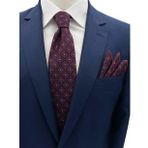 Brianze Bordo Lacivert Kare Motif Desen Kravat Mendil Set