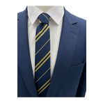 Brianze HRY-3 Lacivert Sarı Çizgili Slim Erkek Kravat