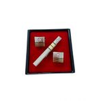 Brianze KD-74 Altın Sarısı Renk Taşlı Kol Düğmesi ve Kravat İğnesi Set