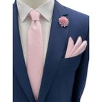 Brianze Şeker Pembesi Kravat Mendil Yaka Çiçeği Seti Microfiber Malzeme ile Özel Günler İçin - Standart