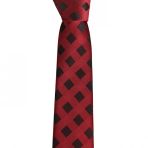 Brianze SKS-3 Siyah Kareli Bordo Slim Kravat