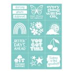 Briartw You This Minis Serigrafi Şablon 8.5x11 inç Yeniden Kullanılabilir Kendinden Yapışkanlı Örgü Şablonlar Polimer Kil Ev Dekorasyonu için Serigrafi Şablon Baskı Ahşap Kumaş Duvar Kupası Tabağı