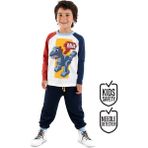 Bricks Dino Erkek Çocuk T-Shirt Pantolon Takım - 5 Yaş - Beyaz
