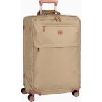 Brıc's X-Travel 71 cm Parlak Geri Dönüştürülmüş Naylon ve Deri Detaylı Lüks Seyahat Valizi - Sarı