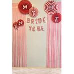 Bride Parti Duvar Süsleme Seti Bride To Be Banner Fiyonk Konsept Pembe Perdeli Parti Seti