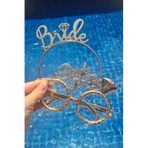 Bride Taç ve Gözlük Seti Bride To Be Taç Gözlük Plastik Set ROSE GOLD
