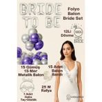 Bride To Be Gelin ve Bekarlığa Veda Seti Parti Bride Set - Mor - Beyaz