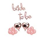 Bride To Be Imza Folyo Balon 10 Adet Rose Gold Balon 2 Adet 16 inc Kalp Folyo Balon