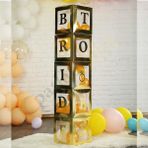 Bride To Be Yazılı Büyük Boy 25 cm Gold Kutu ve Balon Seti Nişan Kına Parti Kutlama Seti