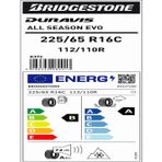 Bridgestone 225/65 R16C 112/110R Duravis All Season EVO EV Dört Mevsim Lastiği 2025