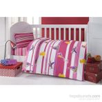 Brielle 506 V3 Ranforce 100 x 150 cm Pembe - Beyaz Bebek Nevresim Takımı