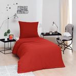 Brielle Düz Pamuk Nevresim Setleri, Kırmızı, Tek Kişilik