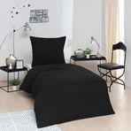 Brielle Ranforce Düz Pamuk Nevresim Setleri, Siyah, Tek Kişilik