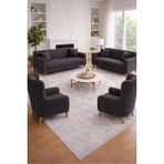 Bright Home Bohem 3 3 1 1 Lastikli Kanepe Örtüsü | Lastikli Koltuk Örtüsü | Koltuk Kılıfı Takımı - 180 x 230 cm - Antrasit