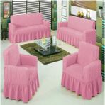Bright Home Bright Höme Bürümcük Koltuk ,kanepe , Çekyat Örtüsü, Lastikli Koltuk Kılıfı 3311TAKIM - 180 x 230 cm - Pembe