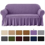 Bright Home Bürümcük Koltuk,kanepe, Çekyat Örtüsü,lastikli,esnekli,etekli Koltuk Kılıfı 3kişilik Koltuk Için - 180 x 230 cm - Lila